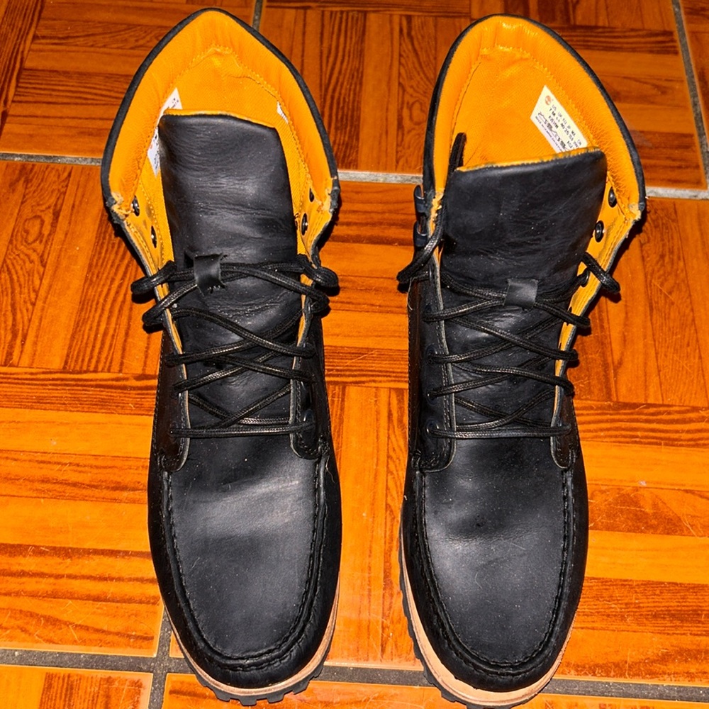 Timberland Shoes Timberland Black Leather Jacksons Landing Moc Toe Boots Mens